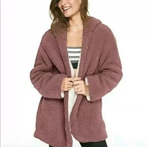 VICTORIA SECRET PINK CARDIGAN SHERPA